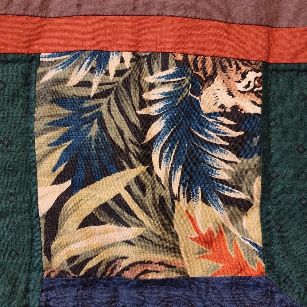 Beautiful Tiger Handmade Small Quilt With Tigers